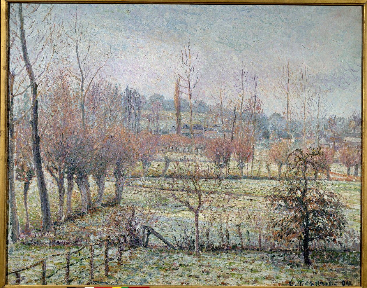 Givre blanc, matin ou effet de neige à Éragny. Peinture de Camille Pissarro (1830-1903) - Camille Jacob Pissarro