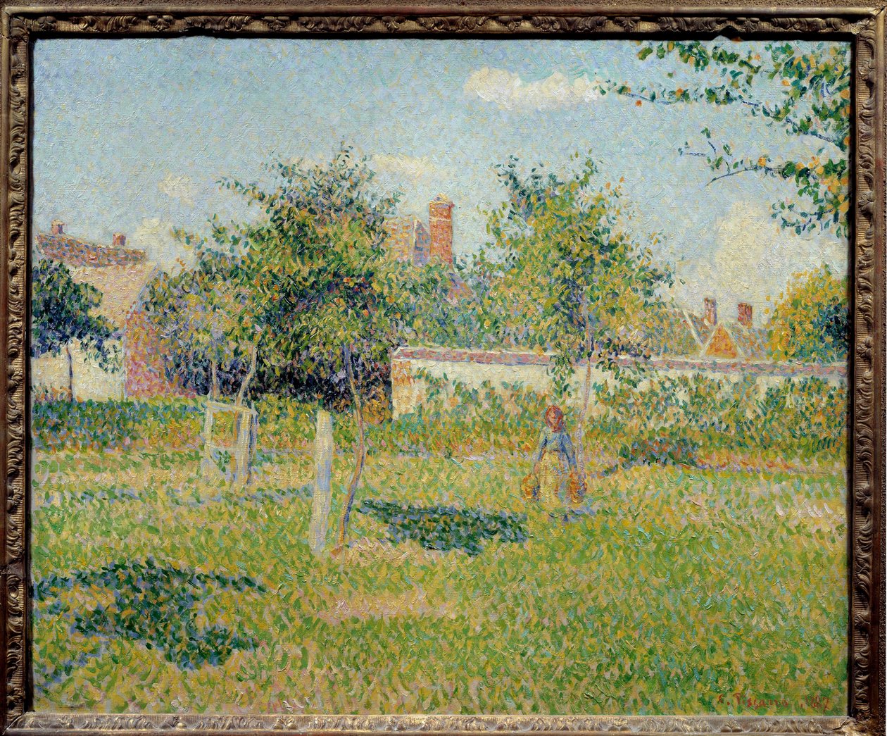 Femme dans un pré à Éragny ou Soleil de printemps dans le pré d
