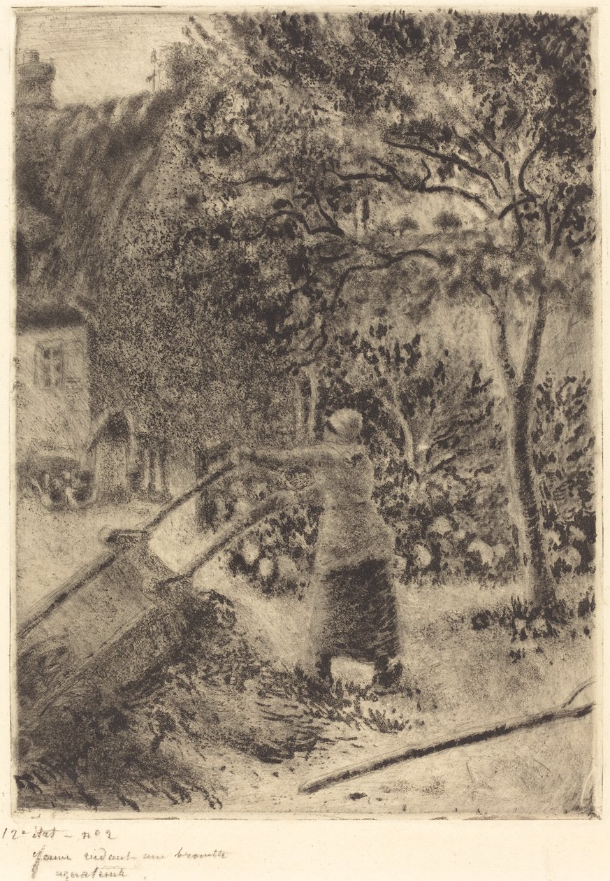 Une femme vidant une brouette - Camille Pissarro
