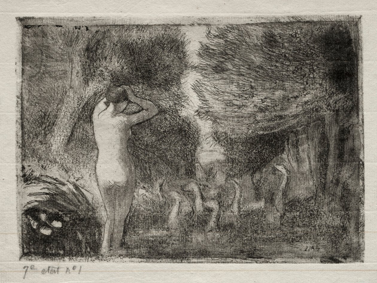 Les baigneurs et les oies - Camille Pissarro