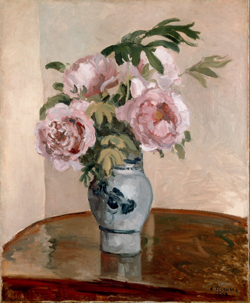 Bouquet de pivoines roses - Camille Pissarro