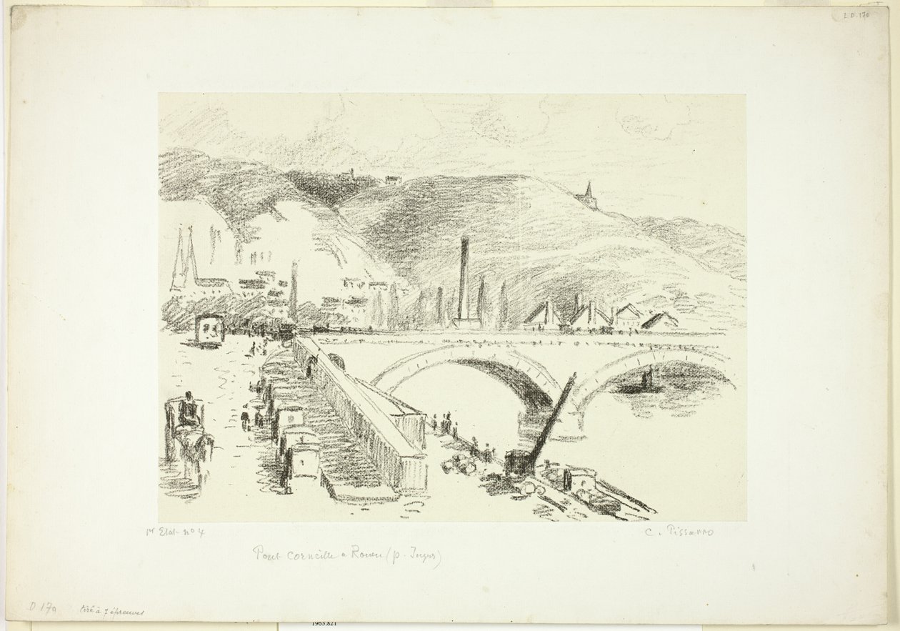 Pont à Rouen : Pont Corneille - Camille Pissarro