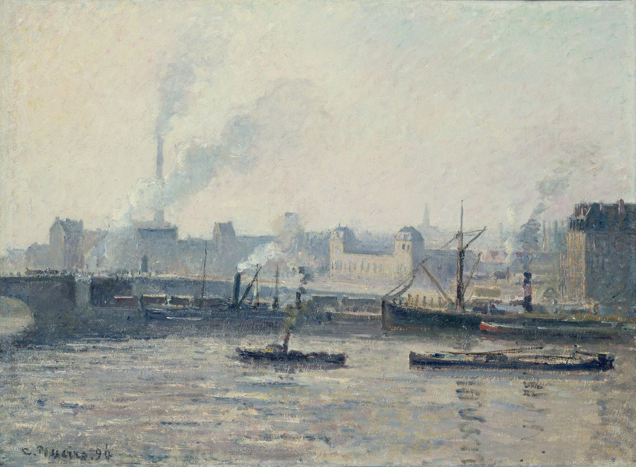 Camille Pissarro, 1896 - Le pont Saint-Sever, Rouen, Brume - Camille Pissarro
