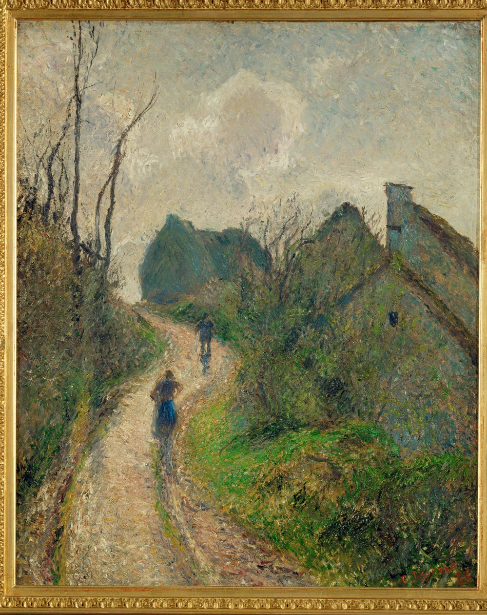 Chemin montant a Osny (huile sur toile) - Camille Pissarro