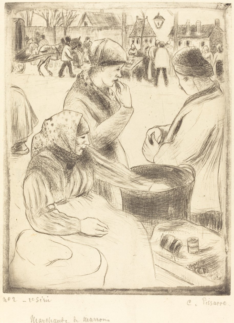 Marchands de marrons, 1878 - Camille Pissarro