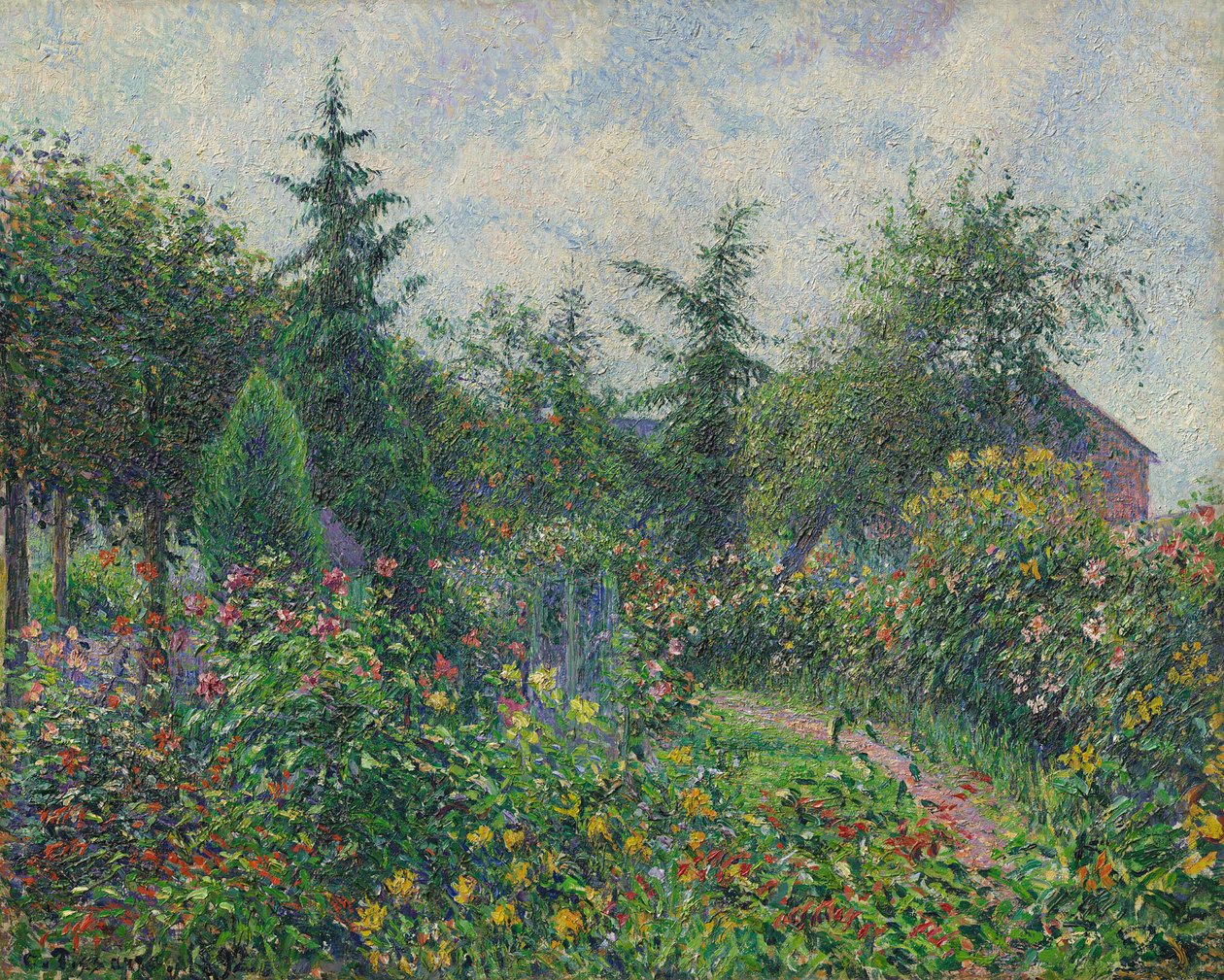Jardin et poulailler chez Octave Mirbeau, Les Damps - Camille Pissarro