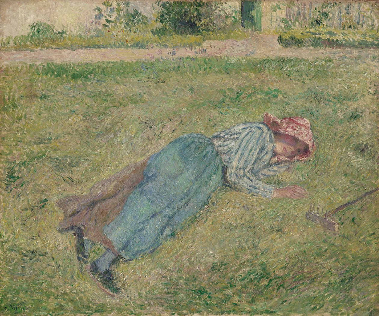 Fille couchée dans l