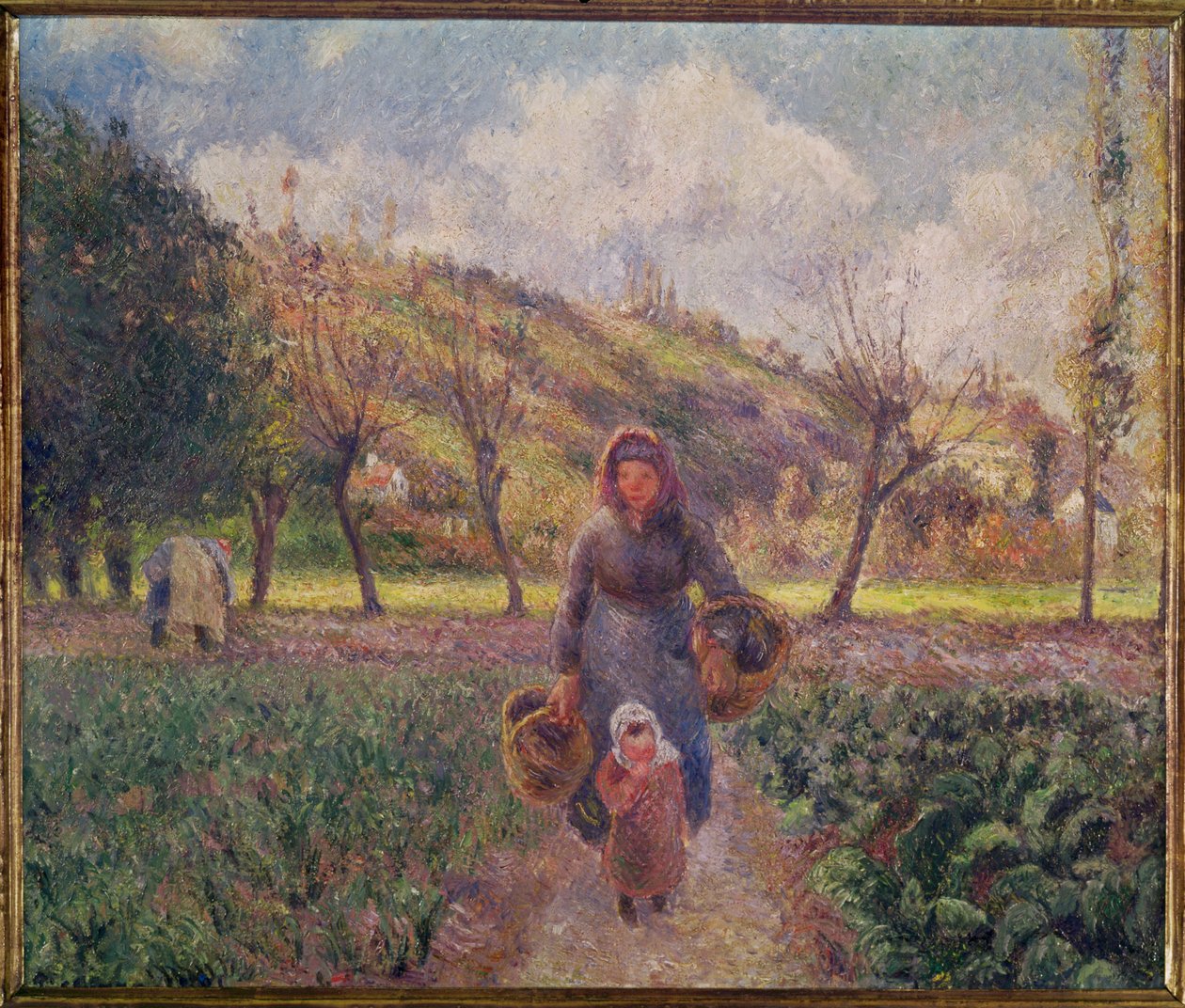 Dans le jardin (huile sur toile) - Camille Pissarro