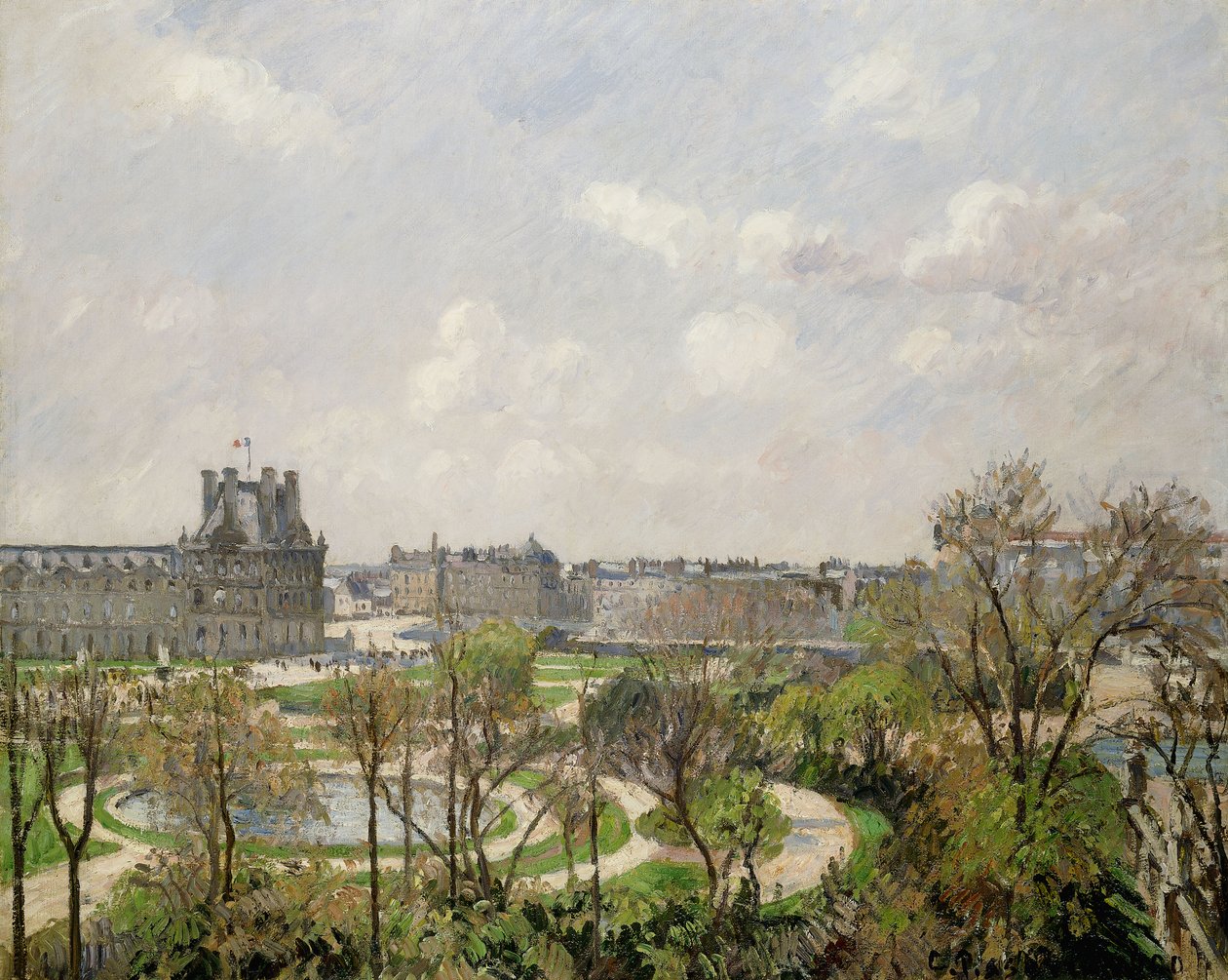 Jardin des Tuileries, Matin, Printemps, 1900 - Camille Jacob Pissarro