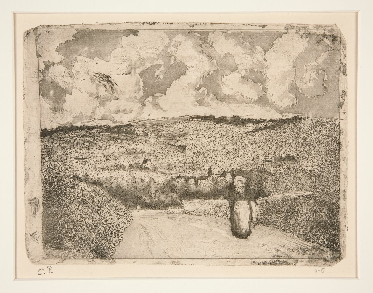 La Femme sur la route - Camille Pissarro