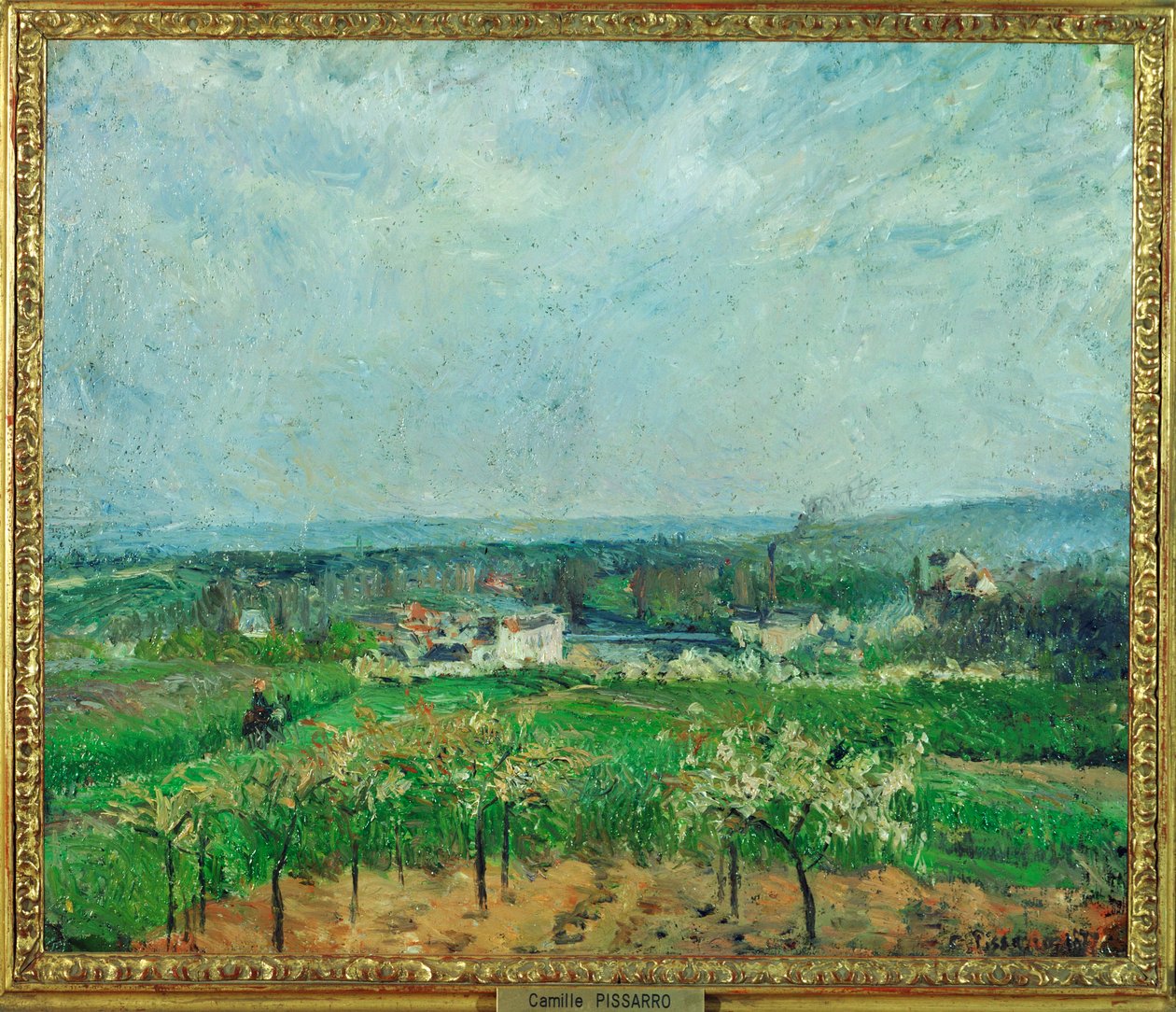 Paysage à Pontoise (peinture sur toile) - Camille Pissarro