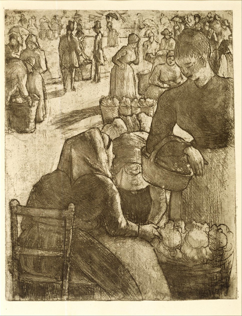 Marché aux Légumes à Pontoise - Camille Pissarro