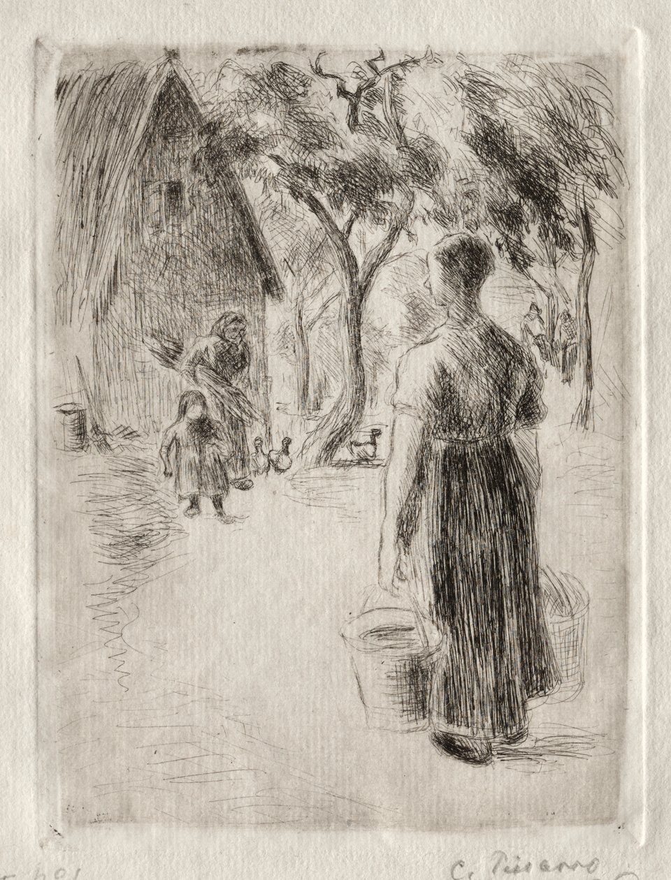 Paysanne portant des seaux - Camille Pissarro