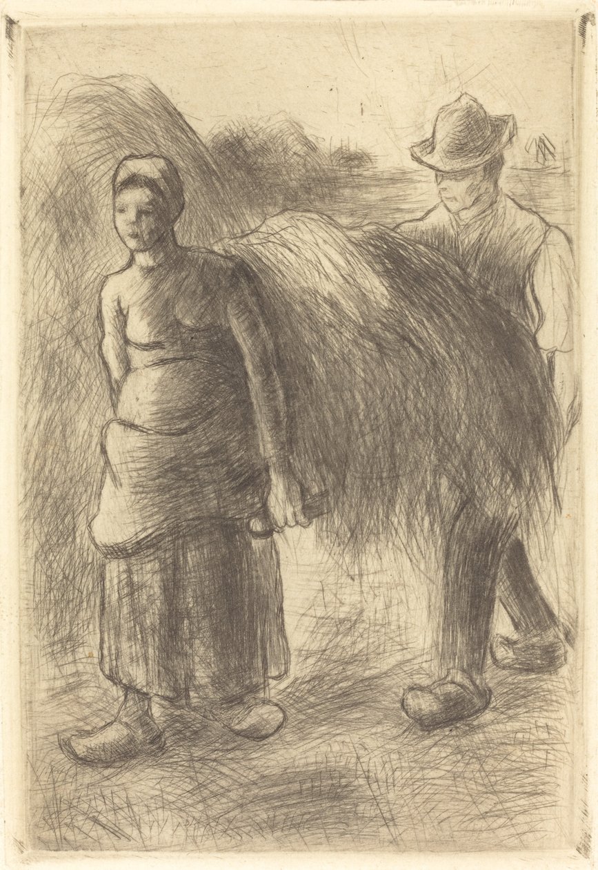 Paysans portant du foin - Camille Pissarro