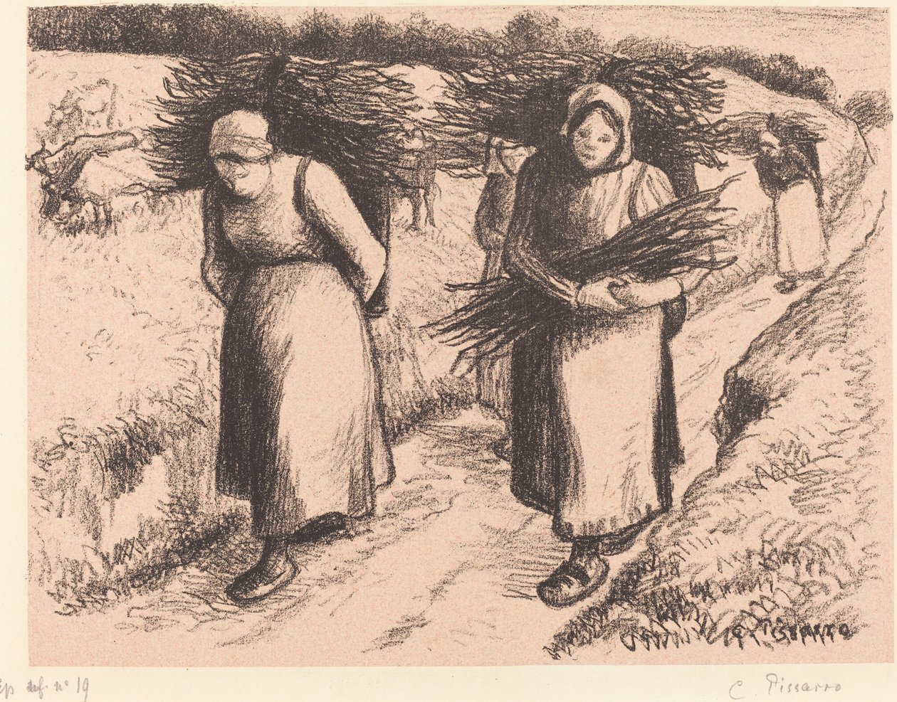 Paysannes portant des fagots - Camille Pissarro