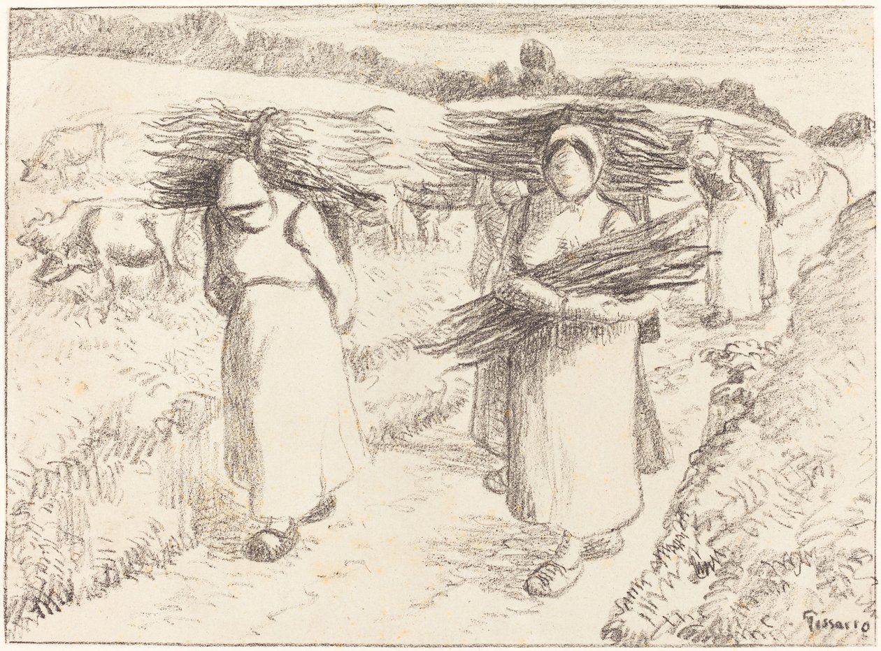 Paysannes portant des fagots, 1896 - Camille Pissarro