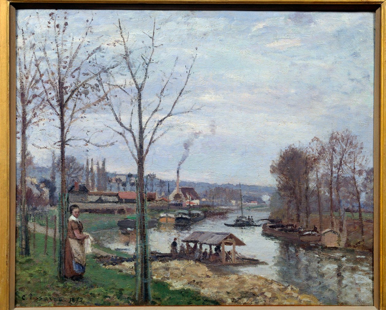 Port Marly, la blanchisserie - Camille Jacob Pissarro