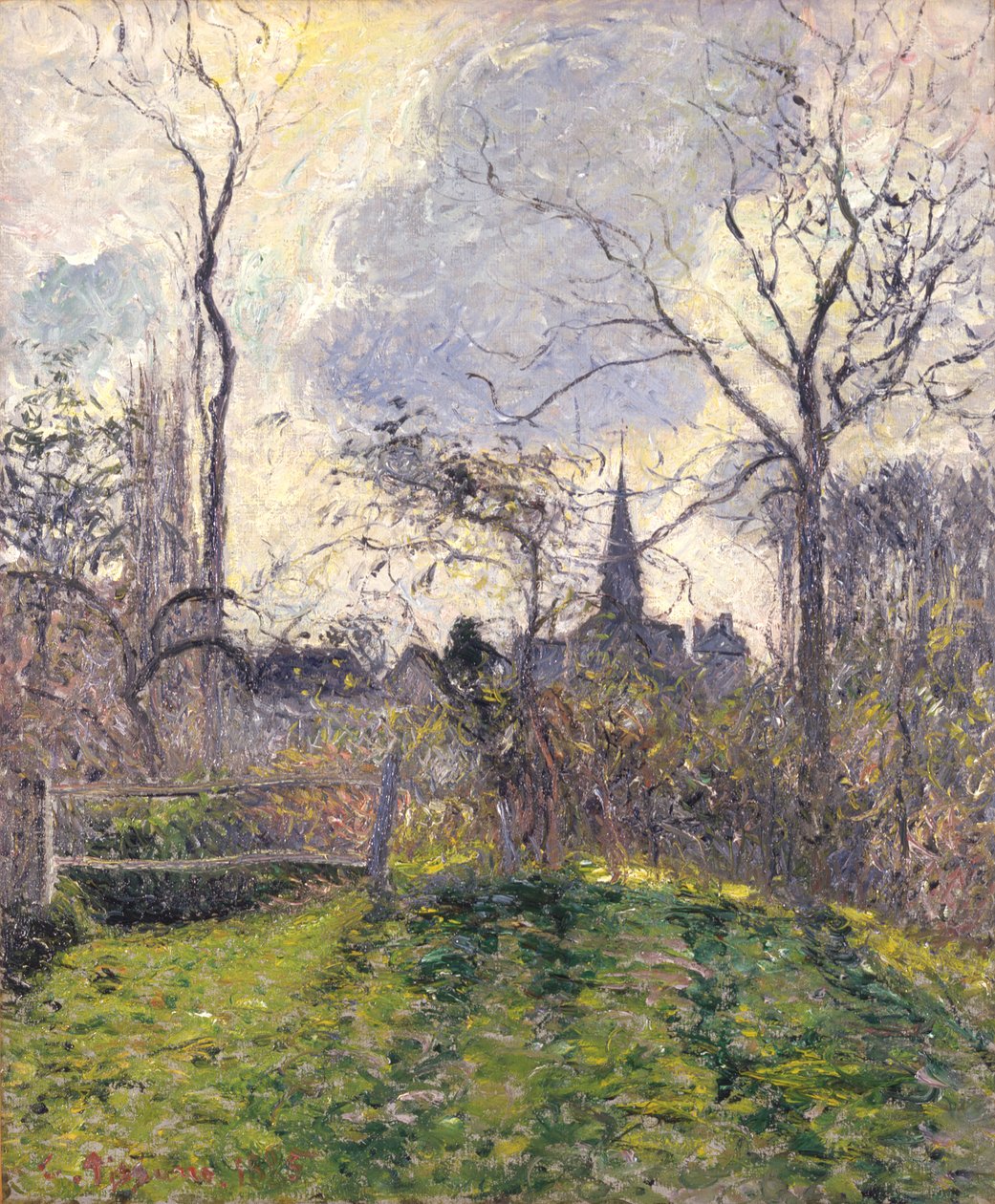 Le clocher de Bazincourt - Camille Pissarro