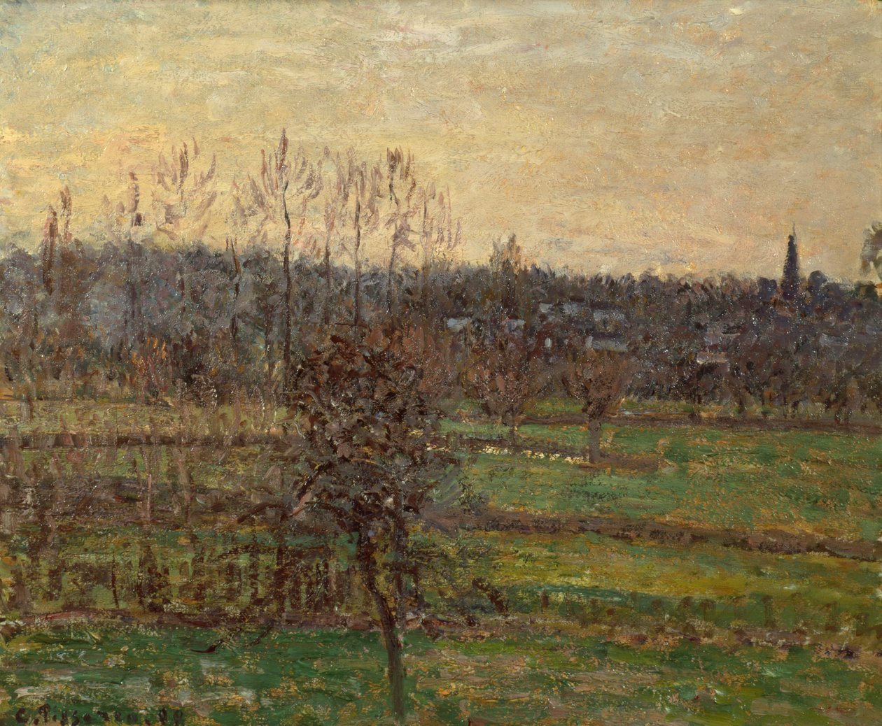 Vue de Bazincourt, hiver - Camille Pissarro
