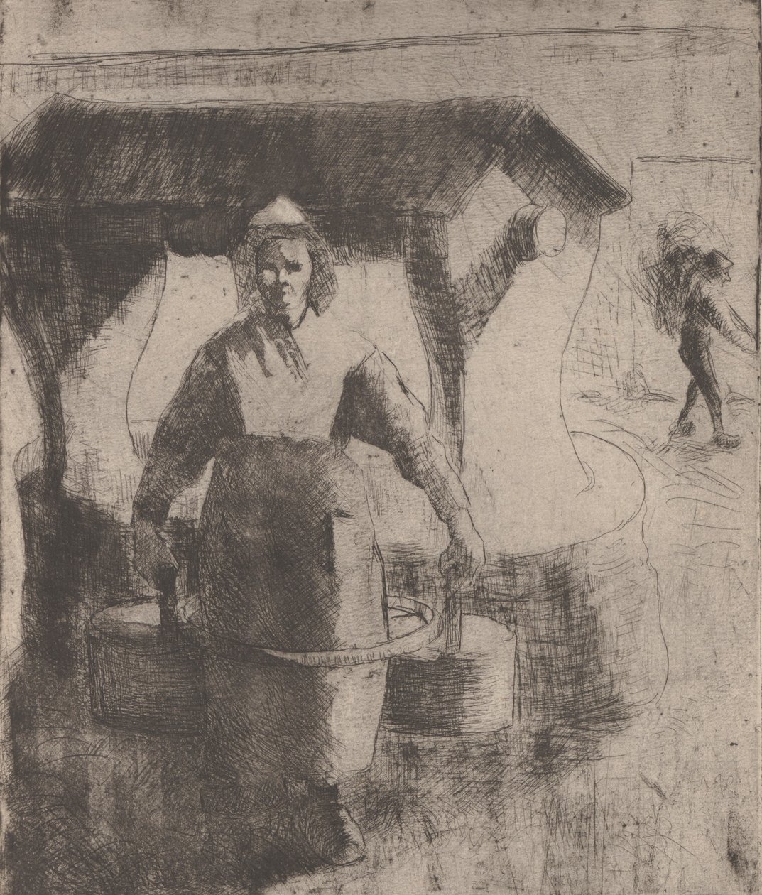 Femme à un puits - Camille Pissarro