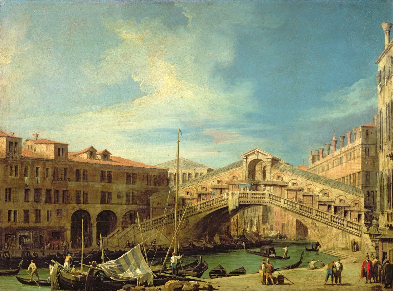 Vue du Rialto à Venise (Vue du Pont du Rialto depuis le Sud) - Giovanni Antonio Canal