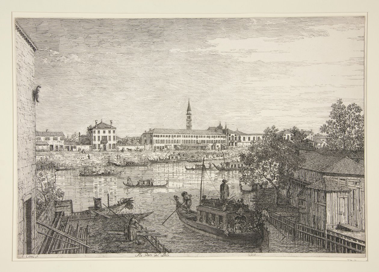 Aux Portes du Dolo, de la série Vedute (Vues) - Canaletto (Giovanni Antonio Canal)