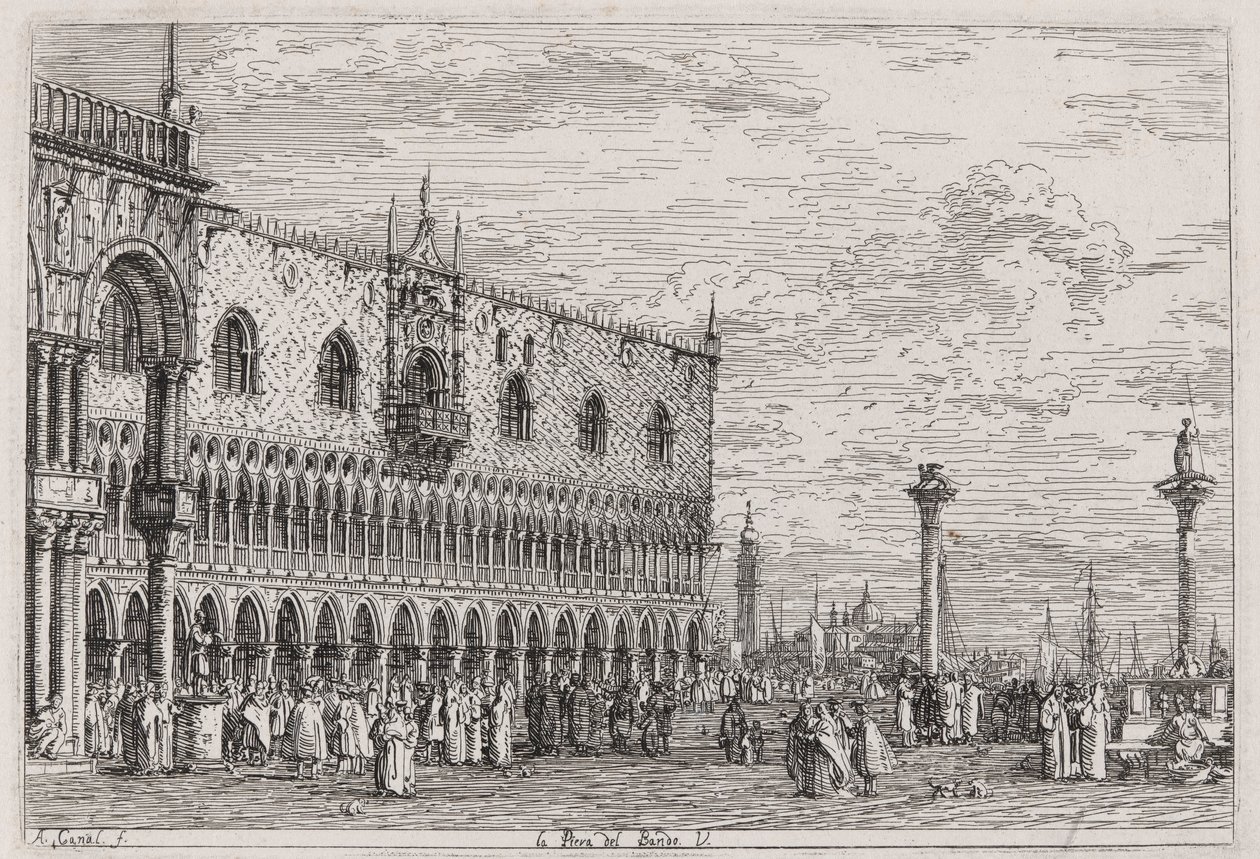 La Piera del Bando. V. (Venise), de la série Vedute (Vues) - Canaletto (Giovanni Antonio Canal)