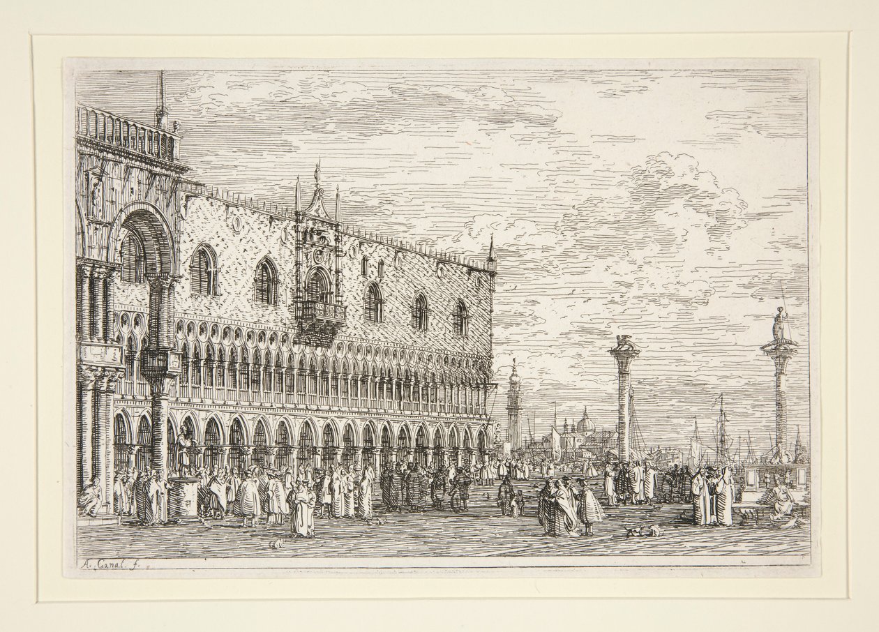 La Piera del Bando, V., de la série Vedute (Vues) - Canaletto (Giovanni Antonio Canal)