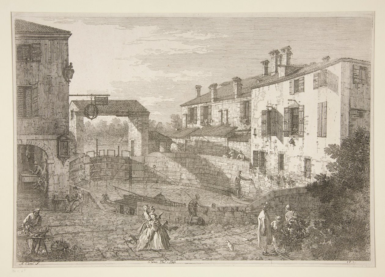 Le Porte del Dolo, de la série Vedute - Canaletto (Giovanni Antonio Canal)