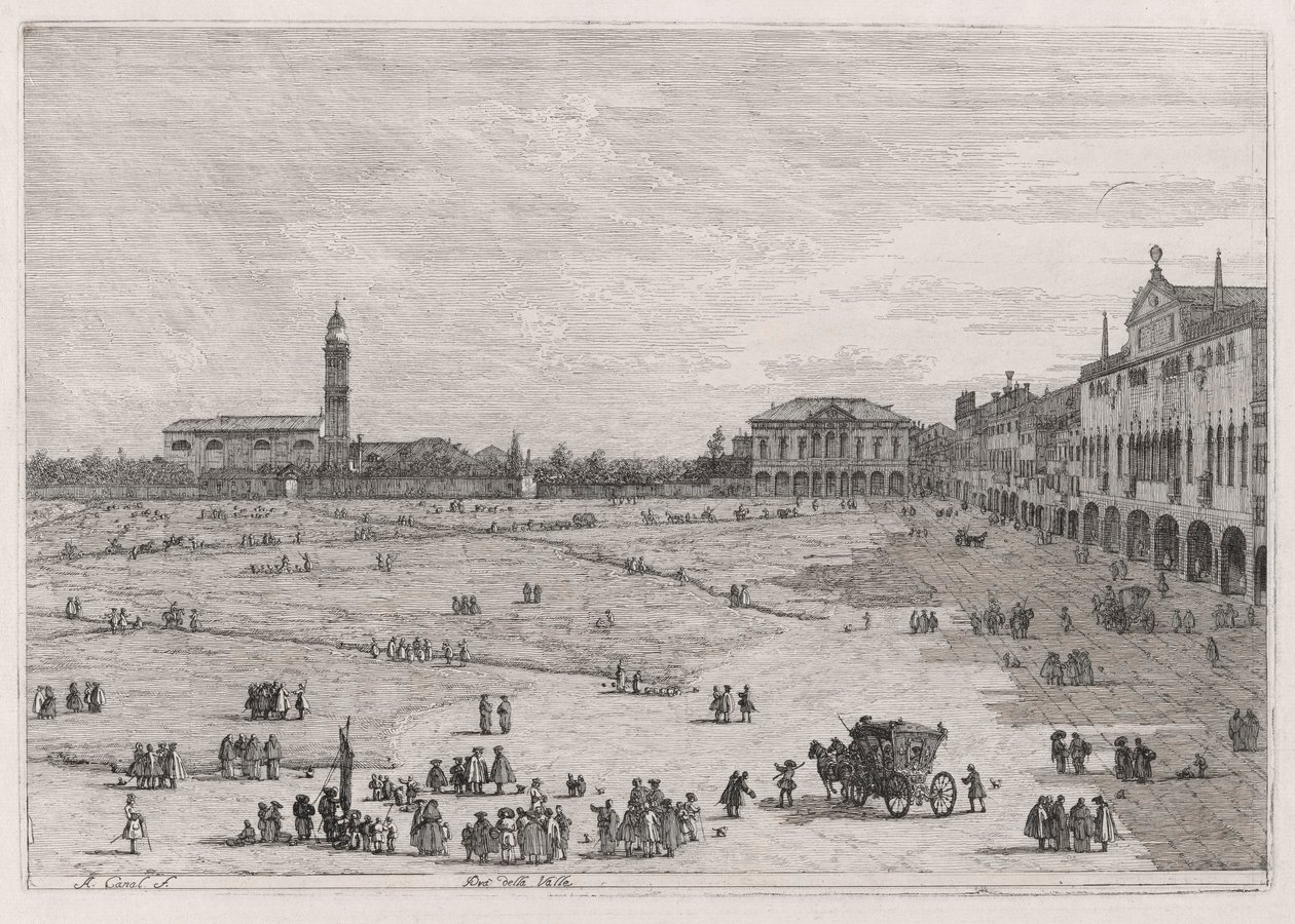 Prato della Valle, de la série Vedute - Canaletto (Giovanni Antonio Canal)