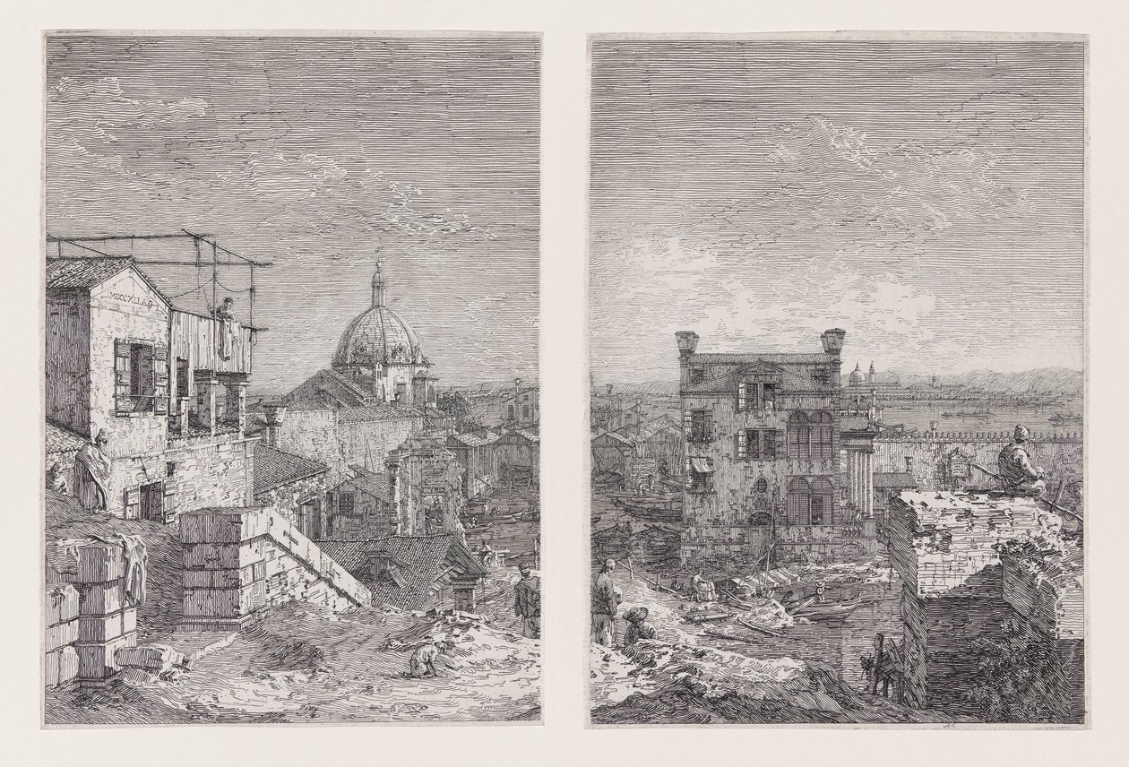 La Maison avec le péristyle, de la série Vedute (Vues) - Canaletto (Giovanni Antonio Canal)