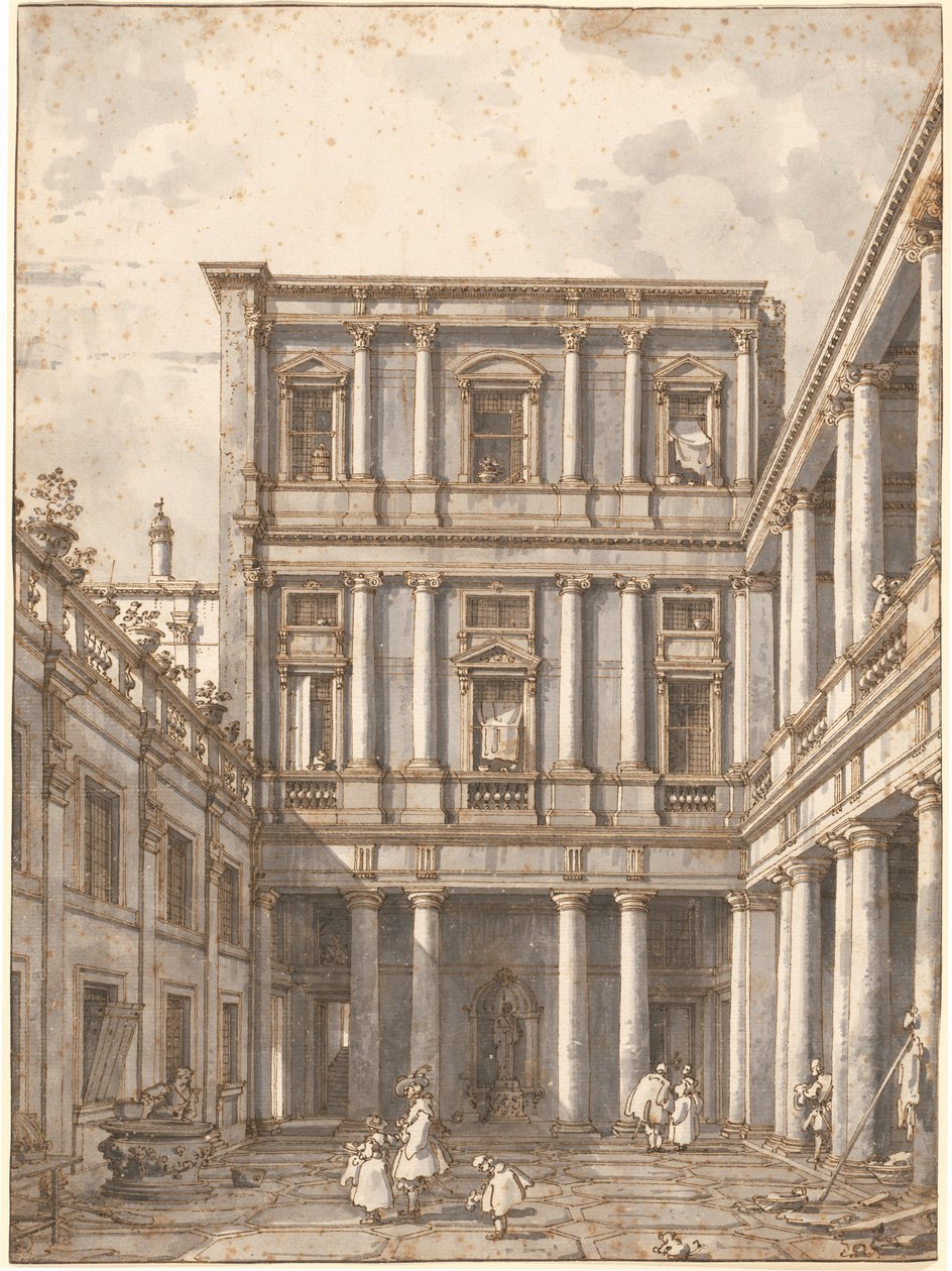 Une cour vénitienne, dans la Procuratie Nuove, vers 1760 - Canaletto