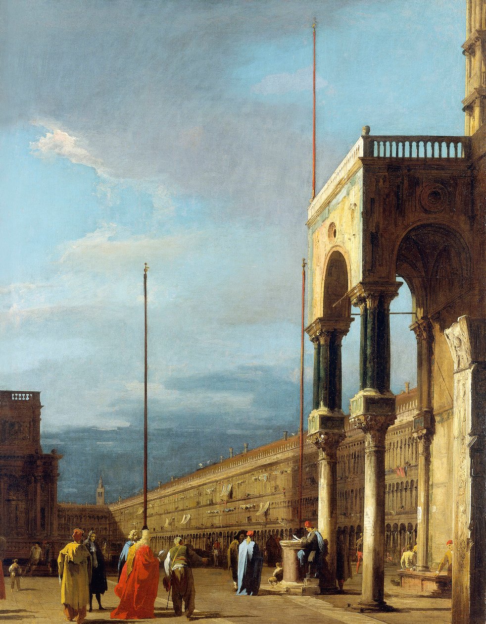 Canaletto - La Piazza vue du nord-ouest avec le narthex de San Marco vers 1723-24 - Canaletto
