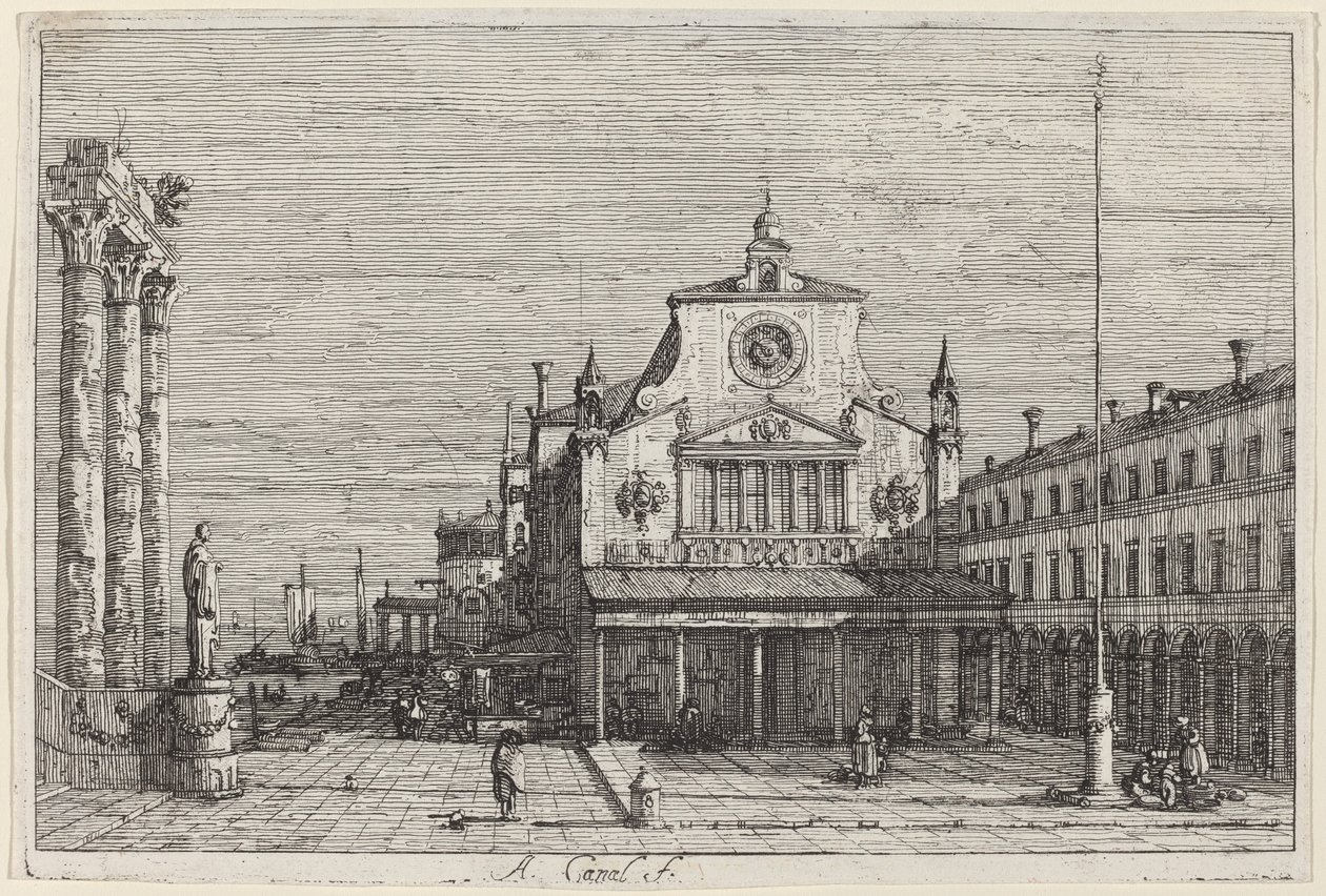 Vue imaginaire de S. Giacomo di Rialto - Canaletto