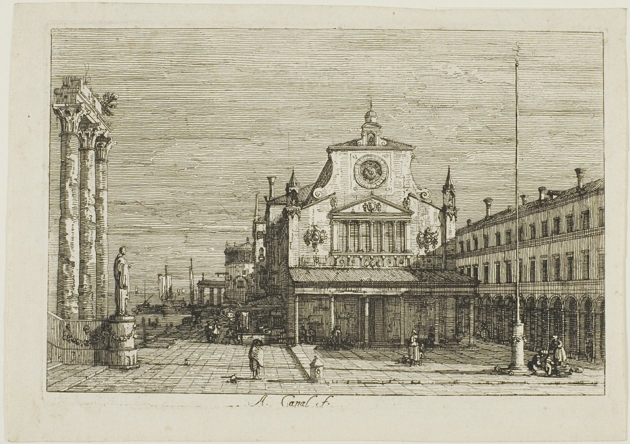 Vue imaginaire de S. Giacomo di Rialto, de Vedute - Canaletto