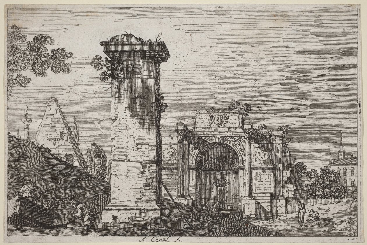 Paysage avec monuments en ruine - Canaletto