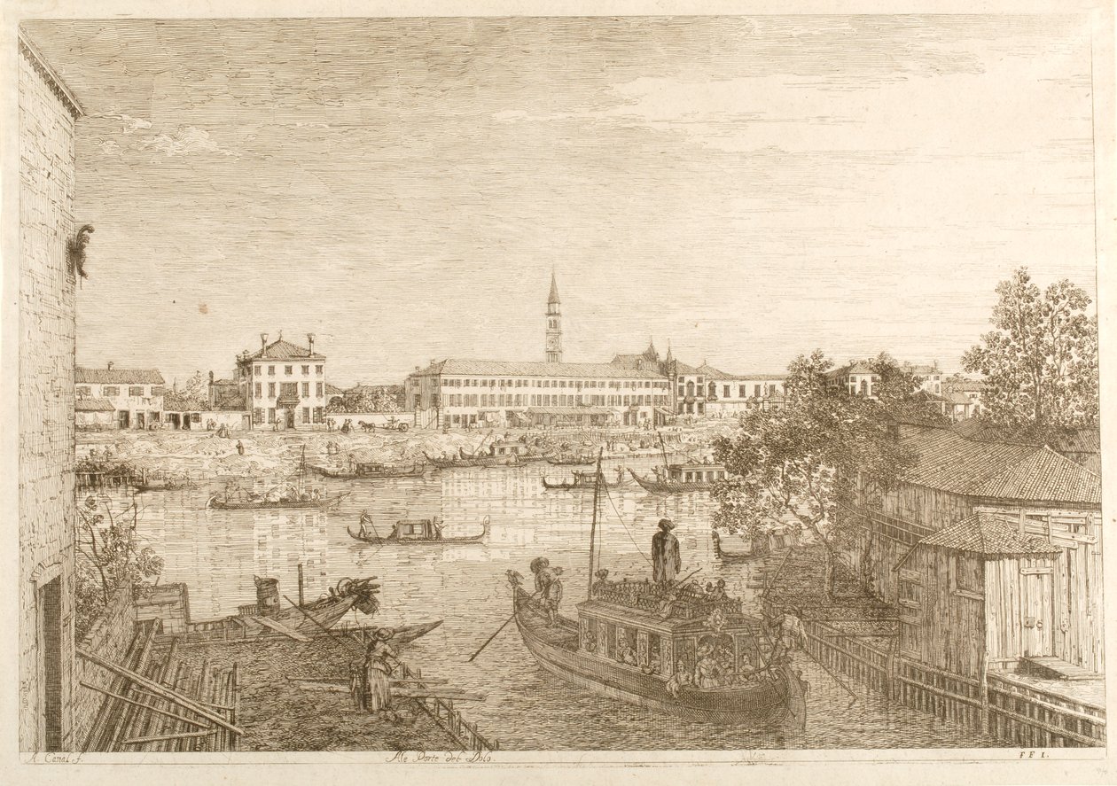 Le port de Dolo, de la série « Vues » - Canaletto