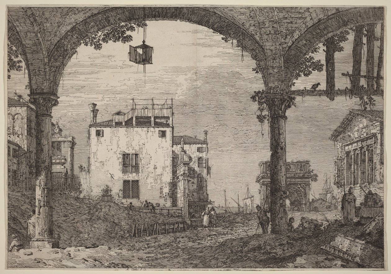 Le portique à la lanterne - Canaletto