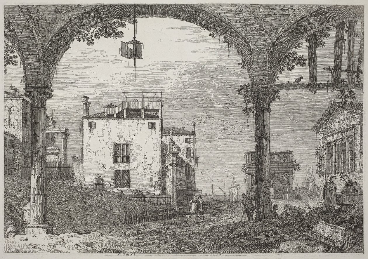 Le portique avec la lanterne - Canaletto