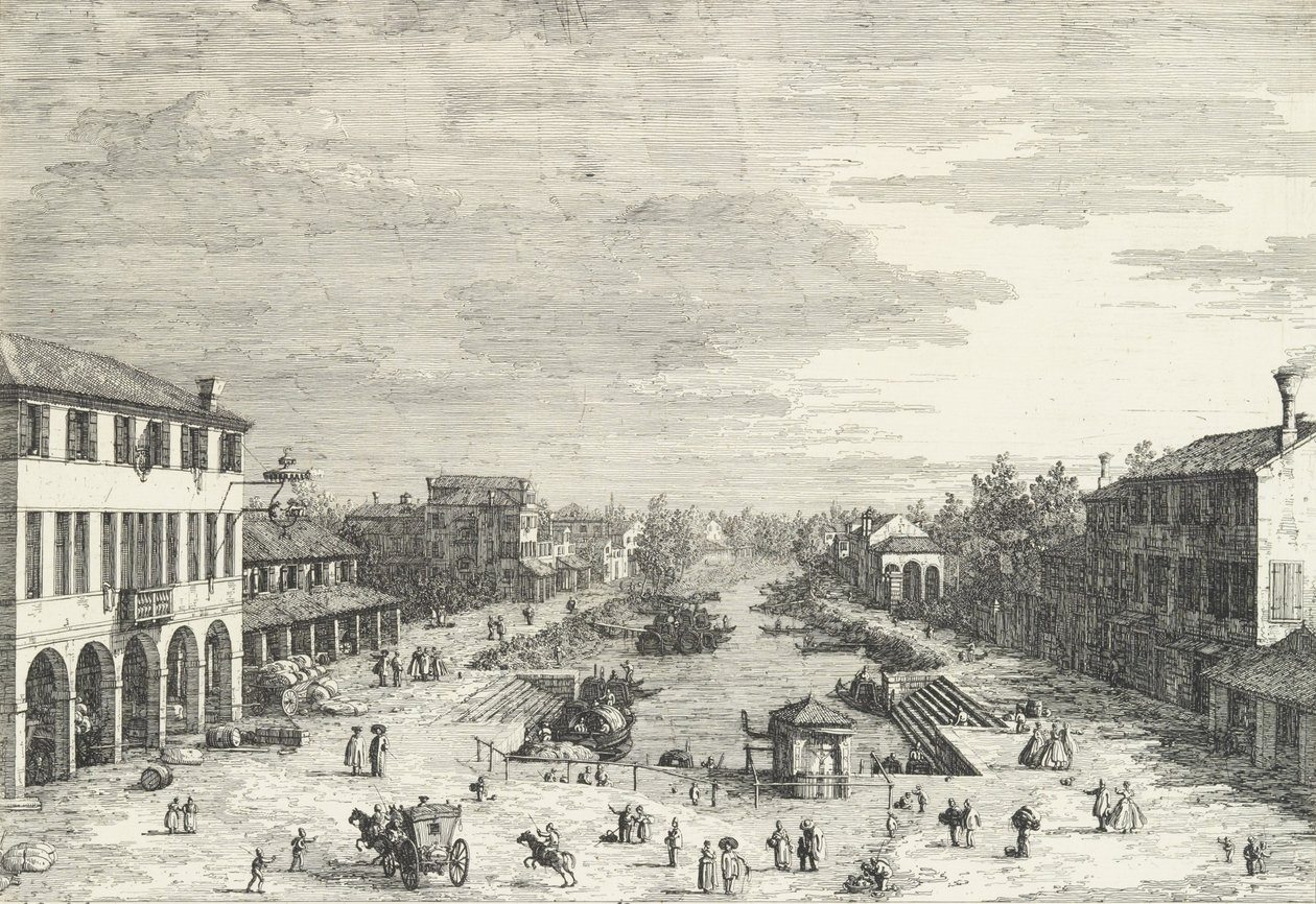 Vue de Mestre, une auberge à gauche et d