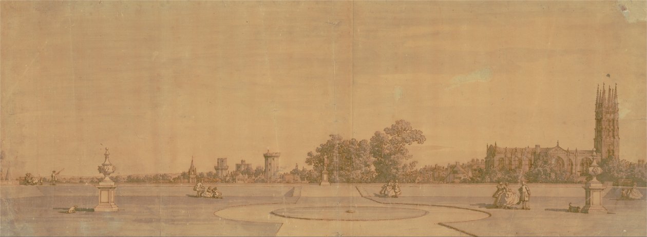 Warwick : La ville et le château depuis les jardins du prieuré - Canaletto
