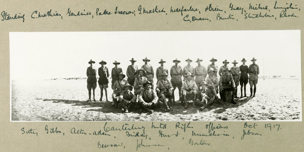 Officiers de la cavalerie montée de Canterbury, octobre 1917 - Capt. Arthur Rhodes