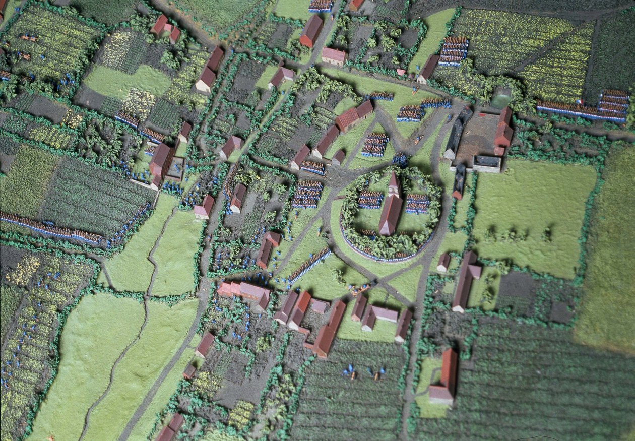 Diorama de la bataille de Waterloo montrant les troupes positionnées à 19h45 le 18 juin 1815 (détail) - Capt. William Siborne
