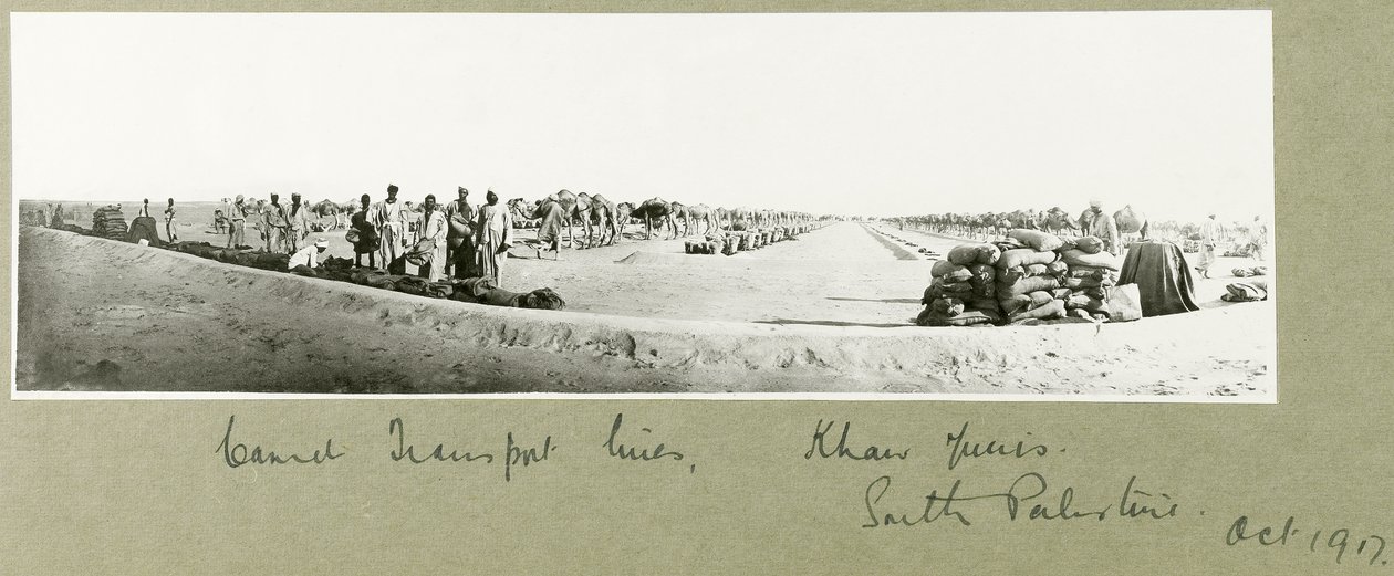 Lignes de transport de chameaux, Khan Yunis, octobre 1917 - Capt. Arthur Rhodes