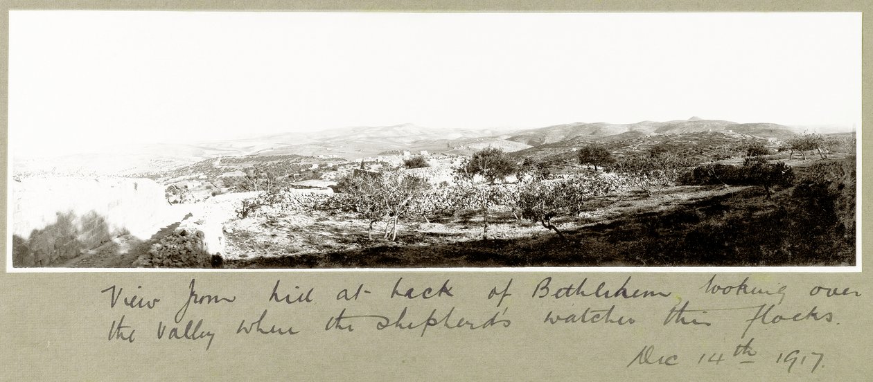 Vue de la colline derrière Bethléem, 14 décembre 1917 - Capt. Arthur Rhodes