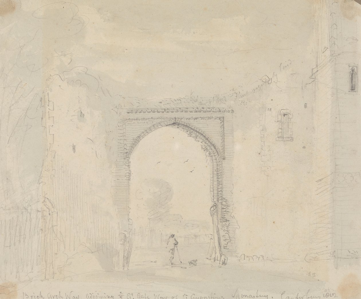 Arcade en brique jouxtant la grande porte du monastère de Saint-Augustin, Canterbury - Capt. Thomas Hastings