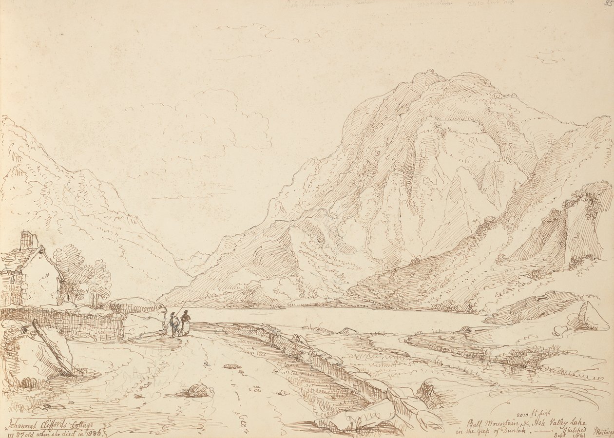 Montagne du Taureau et lac de la vallée des Cendres dans le Gap de Dunloh, septembre 1841 - Capt. Thomas Hastings