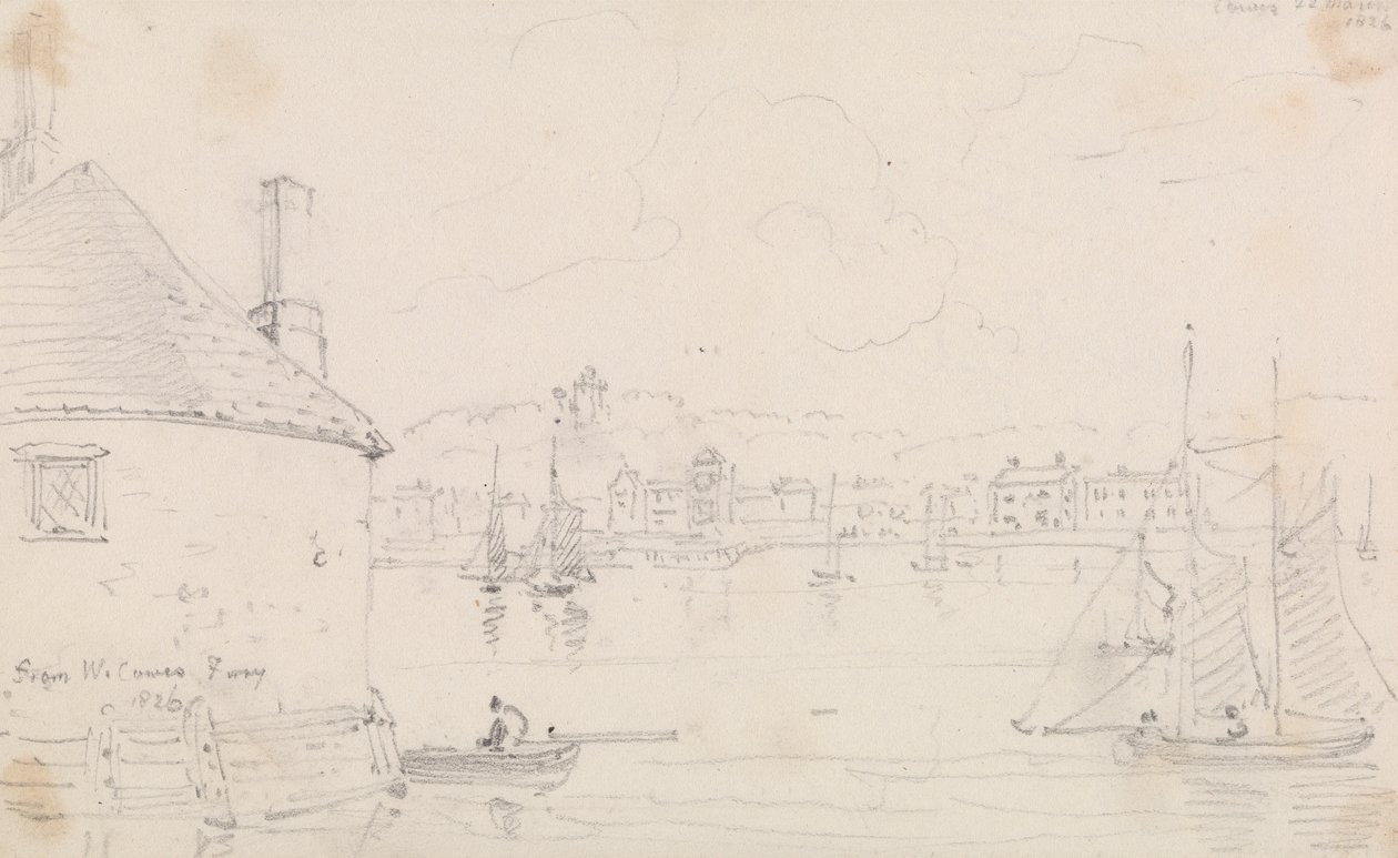 Cowes, depuis le ferry de West Cowes, 22 mars 1826 - Capt. Thomas Hastings