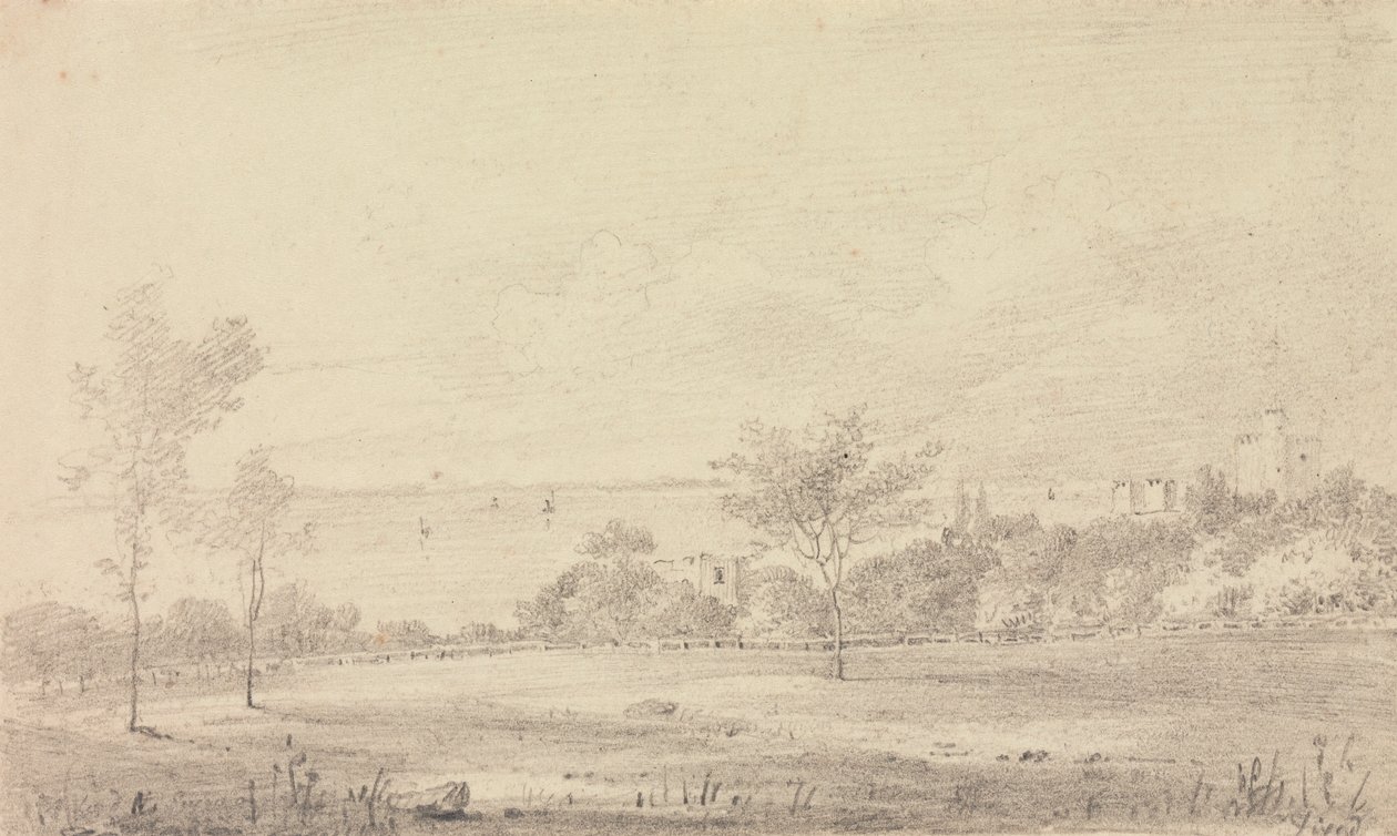 Paysage avec château au loin, Île de Wight - Capt. Thomas Hastings