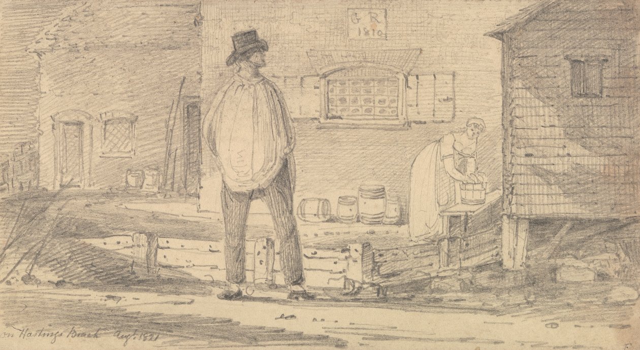 Sur la plage de Hastings, août 1821 - Capt. Thomas Hastings